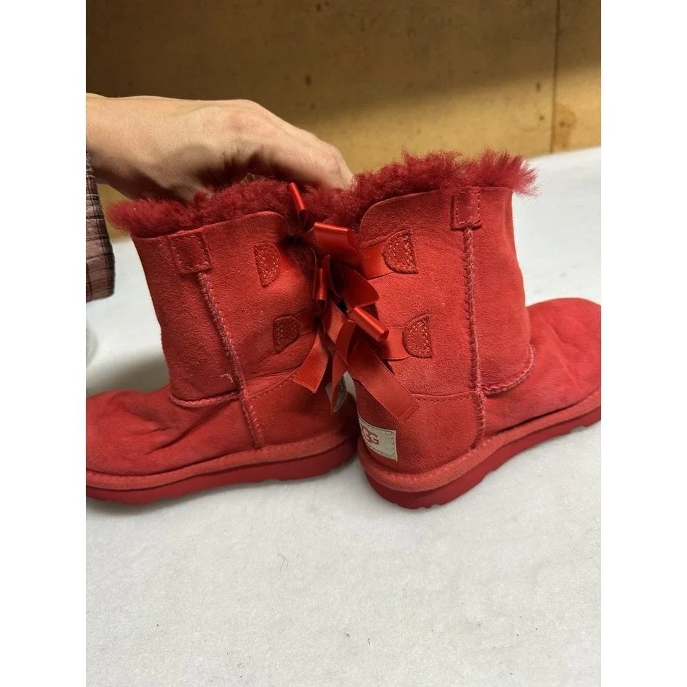 Big & Little Kid UGG Bailey Bow II Ribbon Red (1017394K-RBRD)